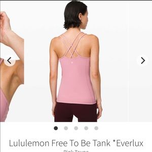 Lululemon Free to Be Tank *Everlux Top Pink Taupe Bra 8